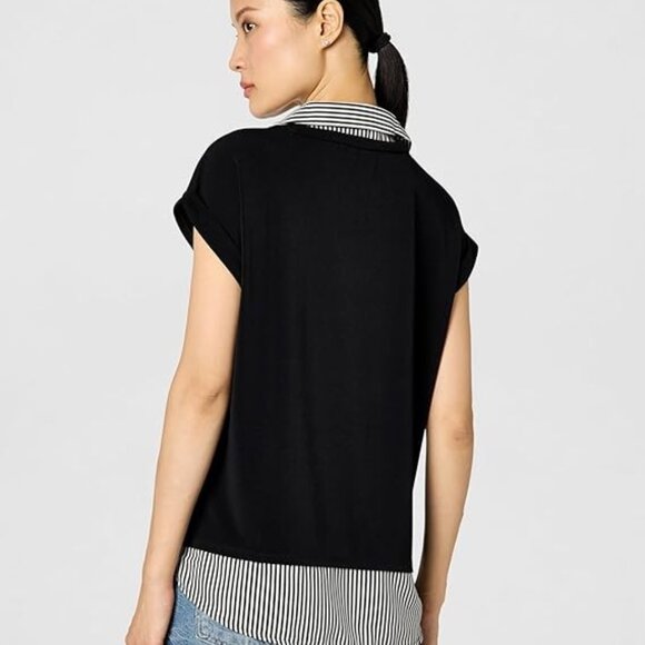 Adrianna Papell Womens Solid Knit Twofer with Printed Woven Combo Pull on size M - Picture 10 of 10